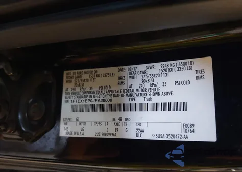 2018 Ford F-150 Xl from USA, damaged, VIN 1FTEX1EP0JFA30000